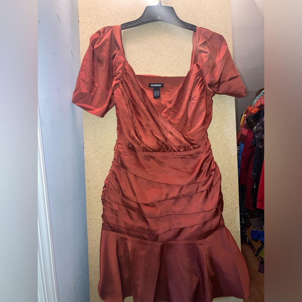 Burnt orange Express silk dress (size:0)